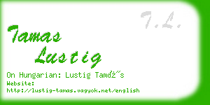 tamas lustig business card